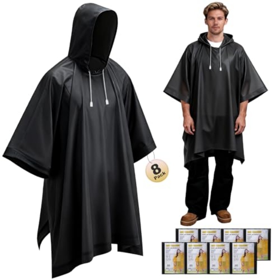 8 Pack Hooded Rain Ponchos for - Emergency Poncho Rain incelemesi ve fiyatı
