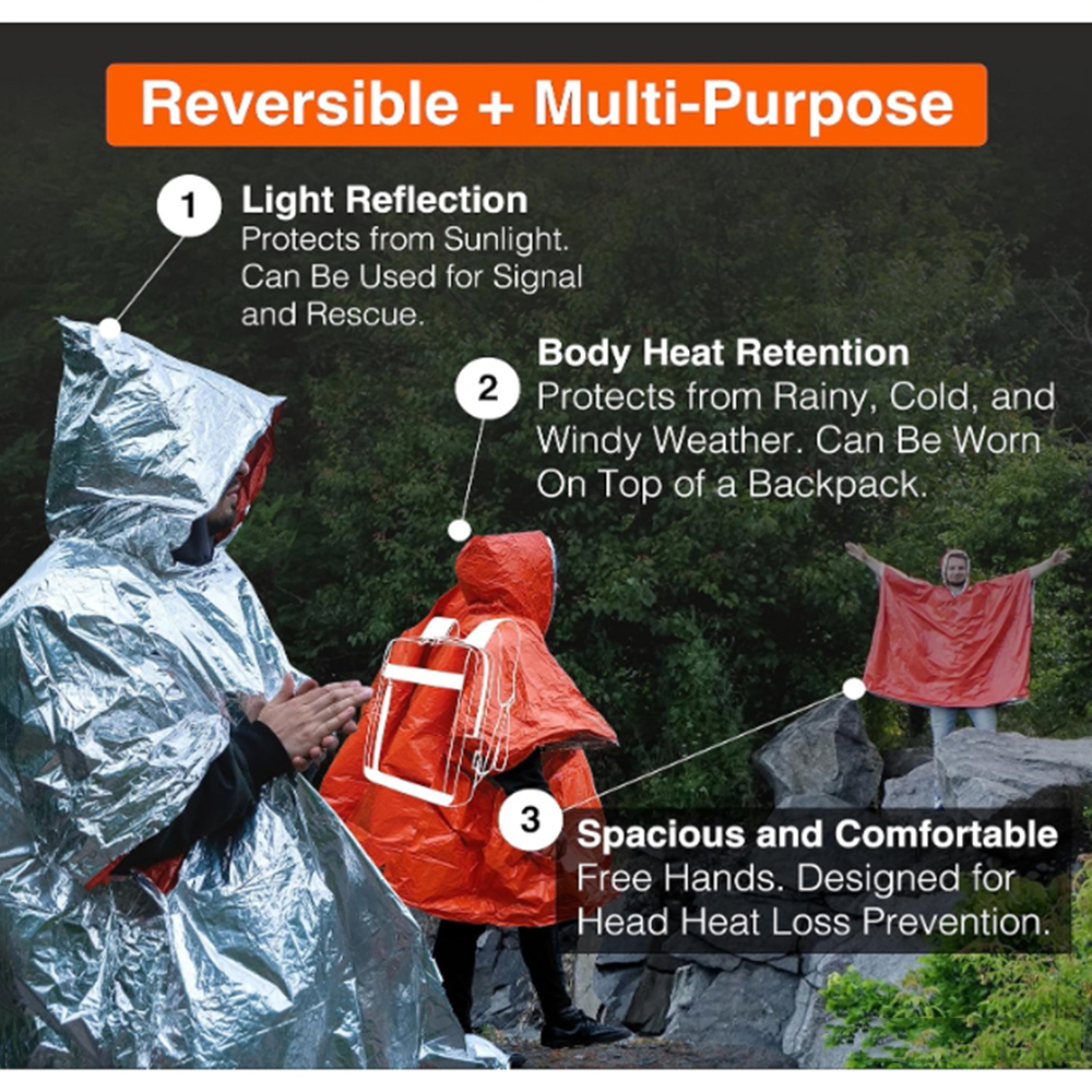 Portable Outdoor Emergency Rai - Emergency Poncho Rain incelemesi ve fiyatı