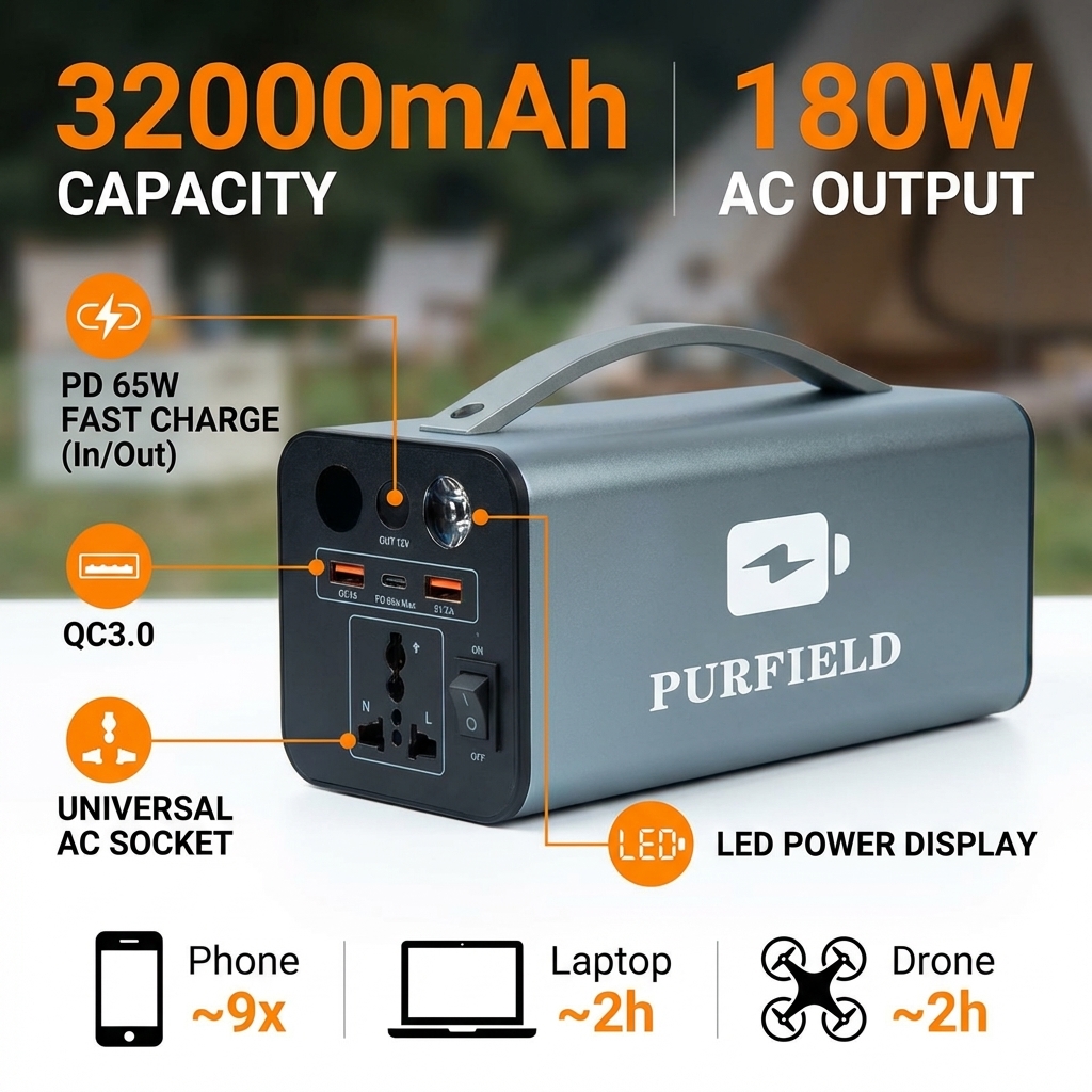 180W Outdoor Power Station 320 - Solar Emergency Charger incelemesi ve fiyatı
