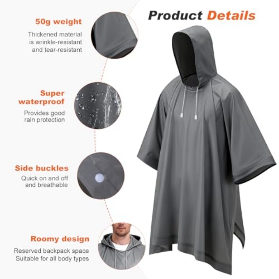 8 Pack Hooded Rain Ponchos for - Emergency Poncho Rain incelemesi ve fiyatı
