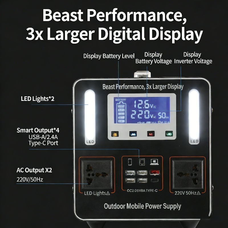 500Wh 500W 220V Portable Power - Solar Emergency Charger incelemesi ve fiyatı