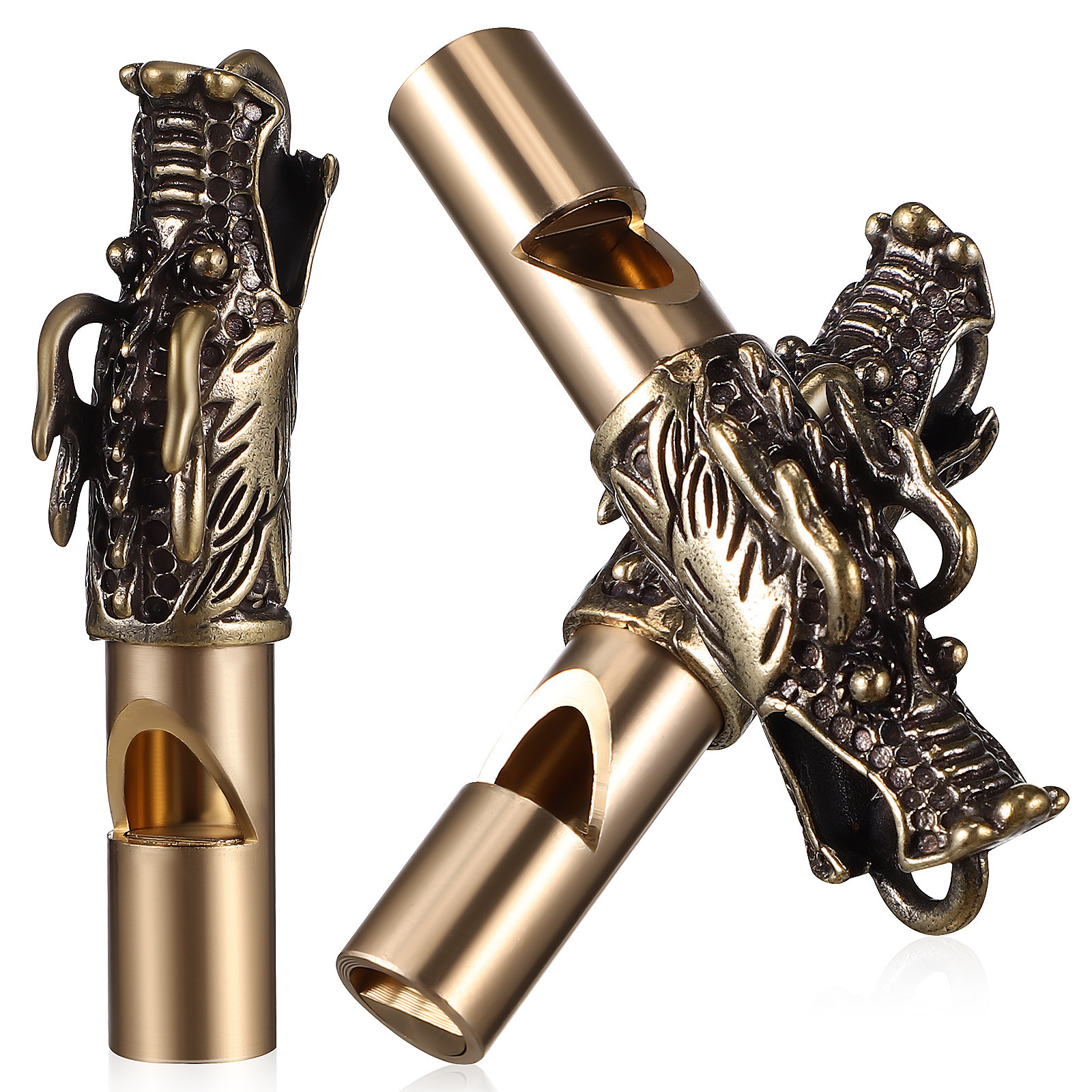 3Pcs Dragon Whistles Brass Vin - Emergency Whistle Loud incelemesi ve fiyatı