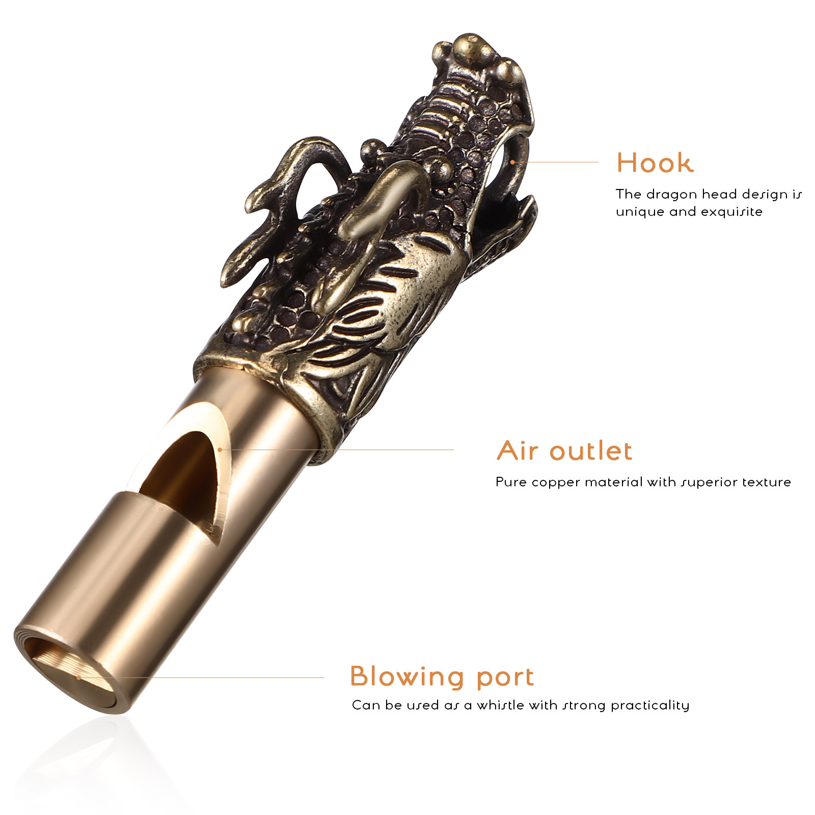 3Pcs Dragon Whistles Brass Vin - Emergency Whistle Loud incelemesi ve fiyatı