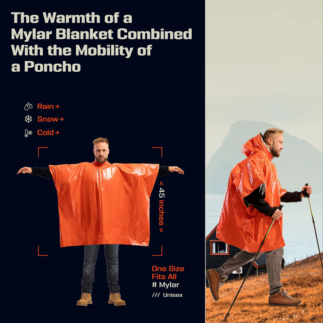 Emergency Rain Poncho with Hoo - Emergency Mylar Tent incelemesi ve fiyatı